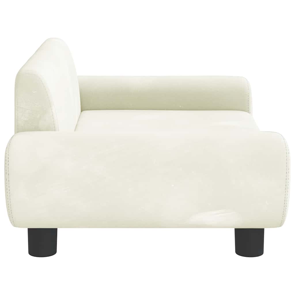 Kinderbank 70x45x33 cm fluweel crèmekleurig – afbeelding 4