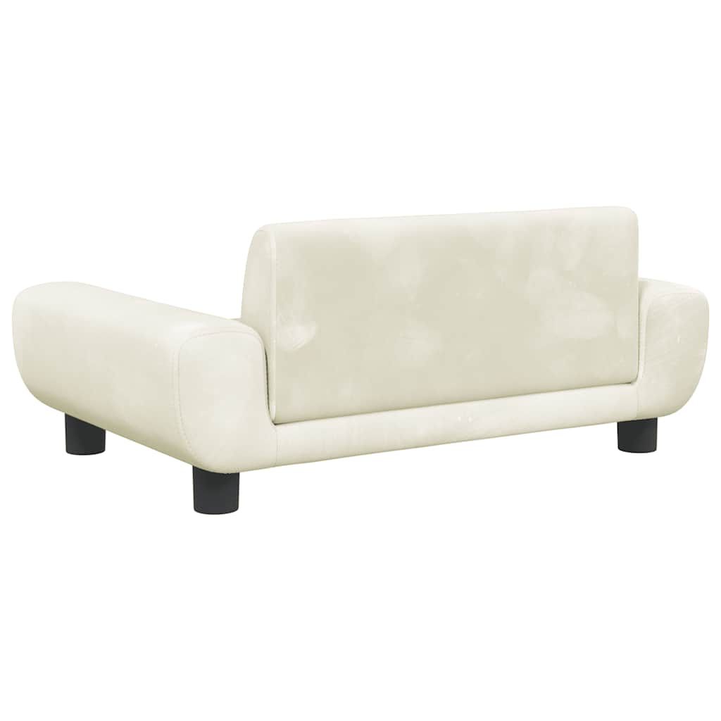 Kinderbank 70x45x33 cm fluweel crèmekleurig – afbeelding 5