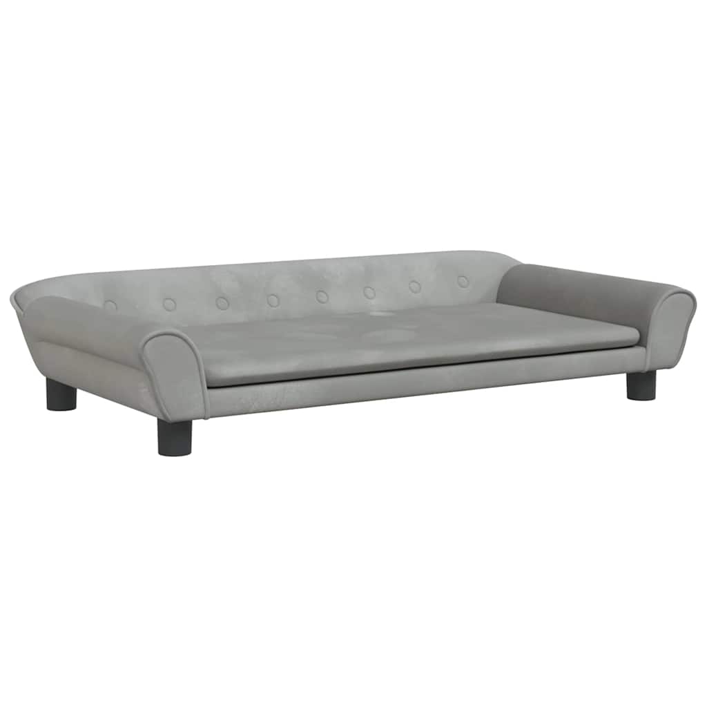 Kinderbank 100x50x26 cm fluweel lichtgrijs – afbeelding 2