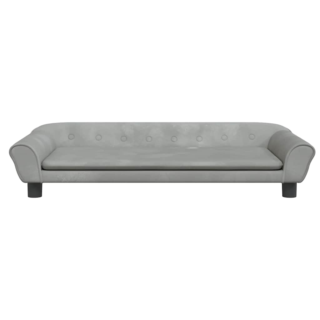 Kinderbank 100x50x26 cm fluweel lichtgrijs – afbeelding 3