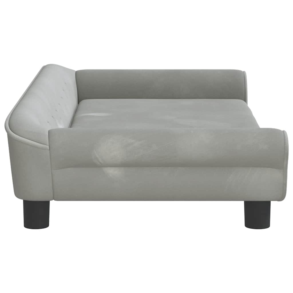 Kinderbank 100x50x26 cm fluweel lichtgrijs – afbeelding 4