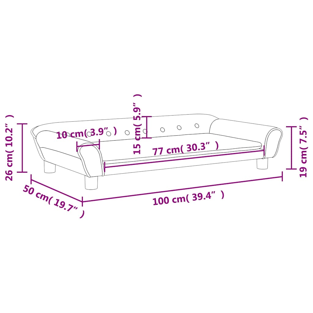 Kinderbank 100x50x26 cm fluweel lichtgrijs – afbeelding 7