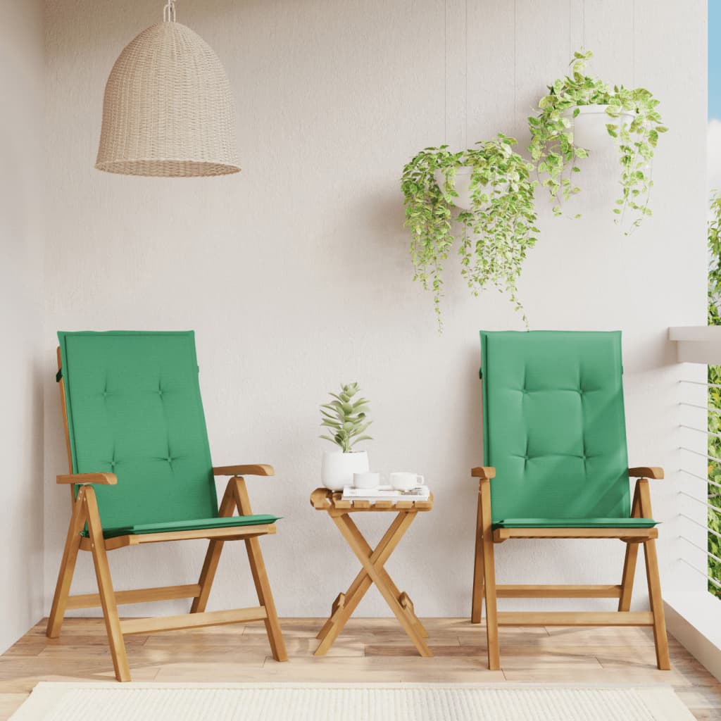 Tuinstoelen 2 st verstelbaar met kussens massief teakhout – afbeelding 1