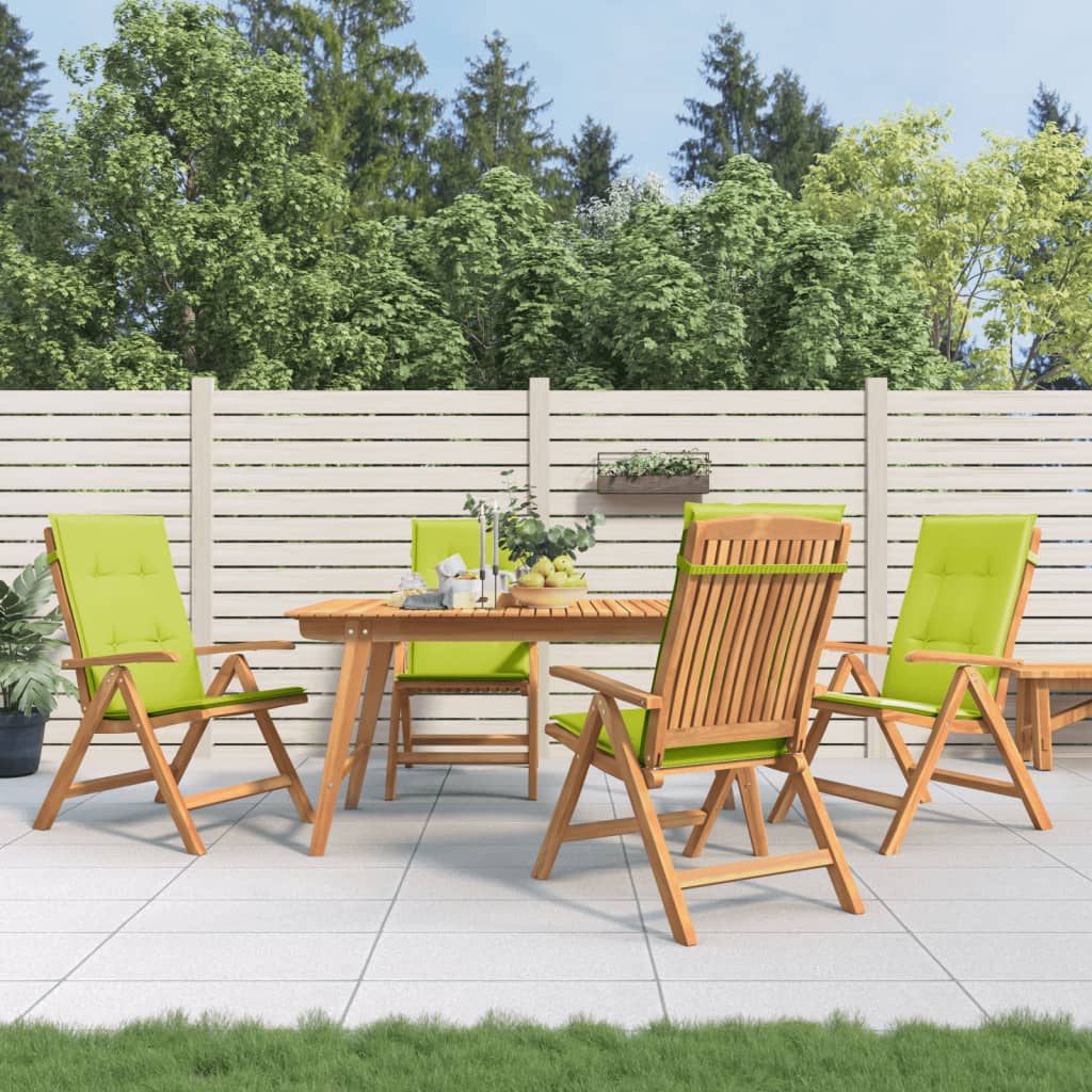 Tuinstoelen 4 st verstelbaar met kussens massief teakhout – afbeelding 1