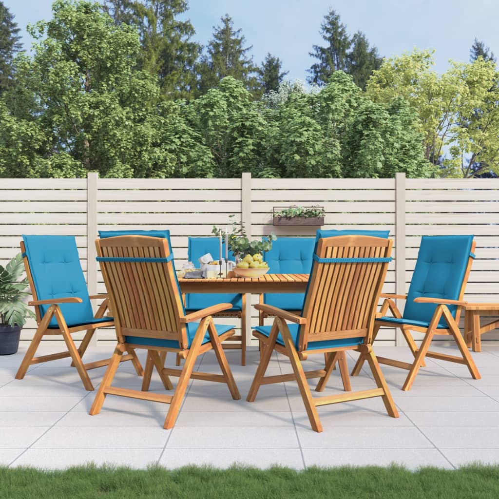 Tuinstoelen 6 st verstelbaar met kussens massief teakhout – afbeelding 1