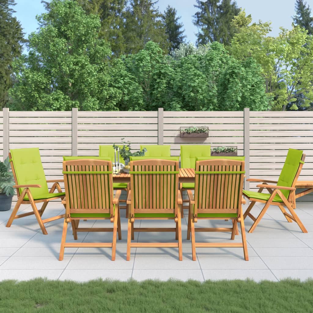 Tuinstoelen 8 st verstelbaar met kussens massief teakhout – afbeelding 1