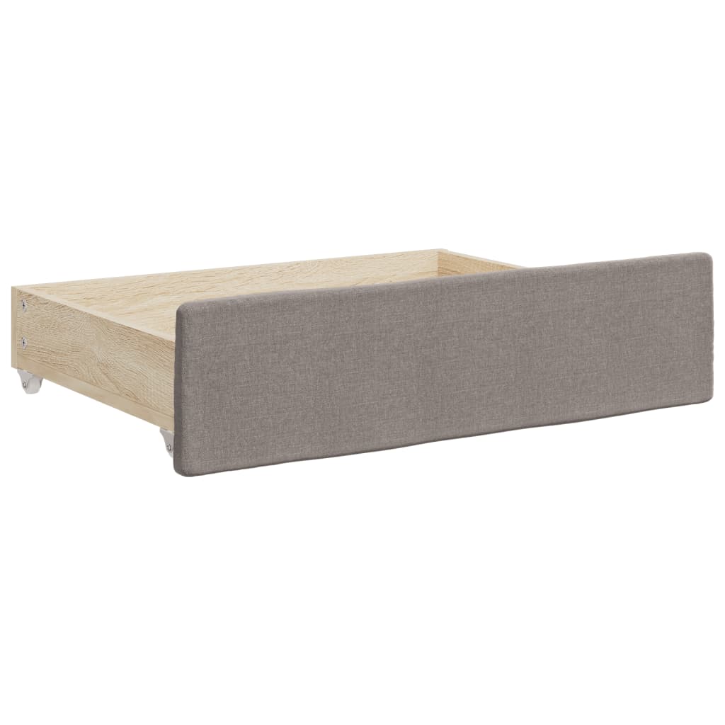 Slaapbank met onderschuifbed en lades 80x200 cm stof taupe – afbeelding 10