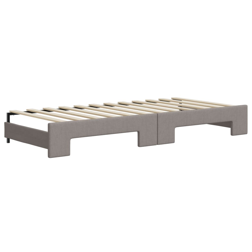 Slaapbank met onderschuifbed en lades 80x200 cm stof taupe – afbeelding 8