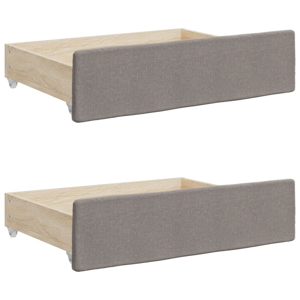 Slaapbank met onderschuifbed en lades 80x200 cm stof taupe – afbeelding 9