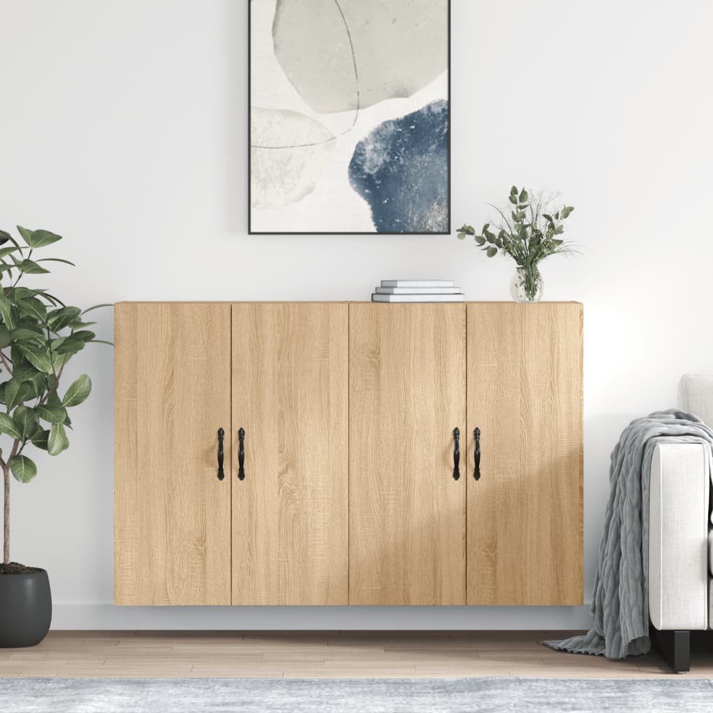 Hangkasten 2 st bewerkt hout sonoma eikenkleurig