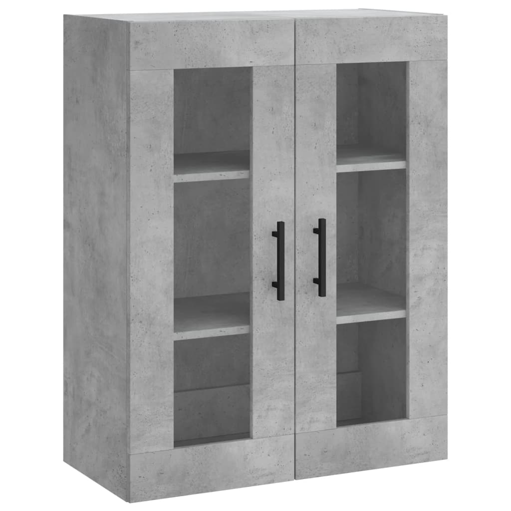Hangkasten 2 st bewerkt hout betongrijs – afbeelding 5