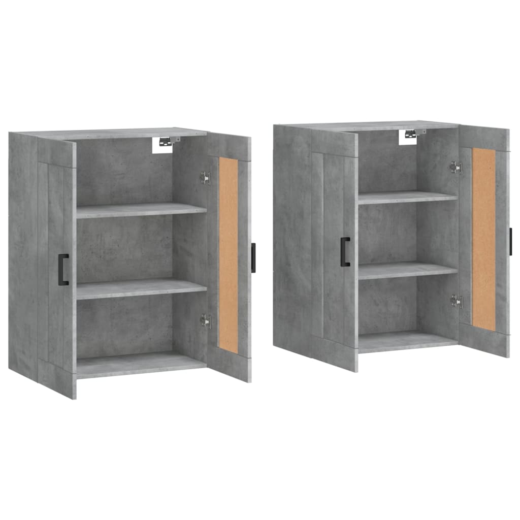 Hangkasten 2 st bewerkt hout betongrijs – afbeelding 4