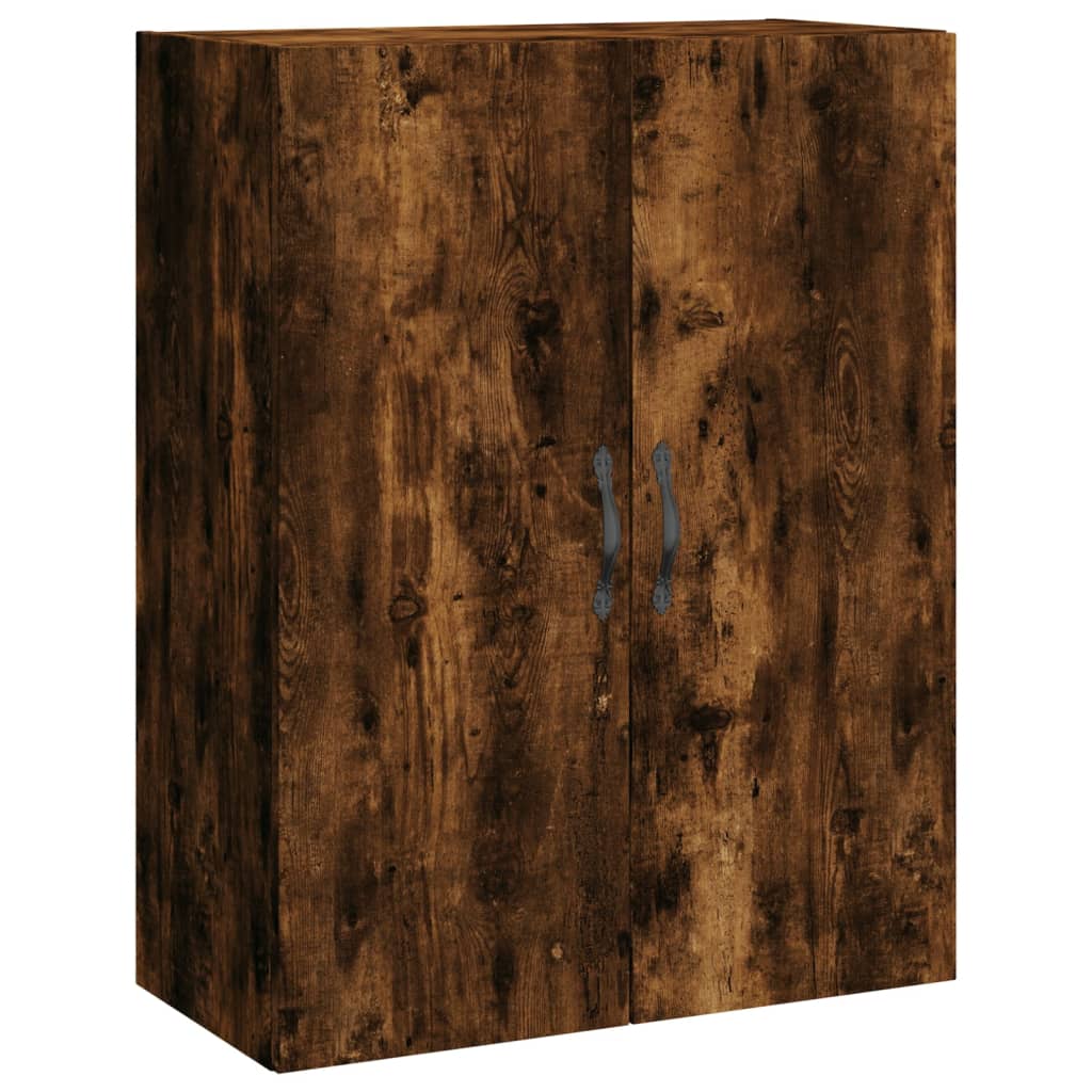 Hoge kast 69,5x34x180 cm bewerkt hout gerookt eikenkleurig – afbeelding 5