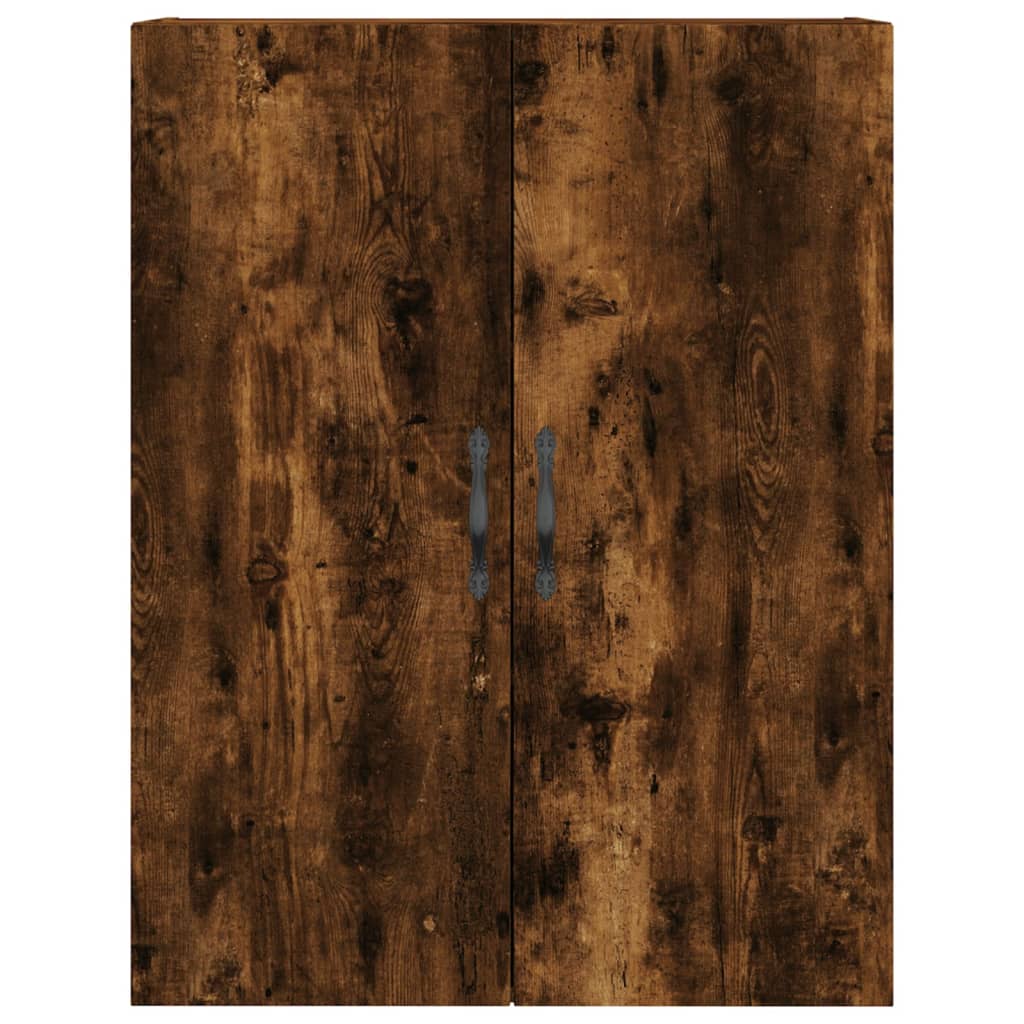 Hoge kast 69,5x34x180 cm bewerkt hout gerookt eikenkleurig – afbeelding 6