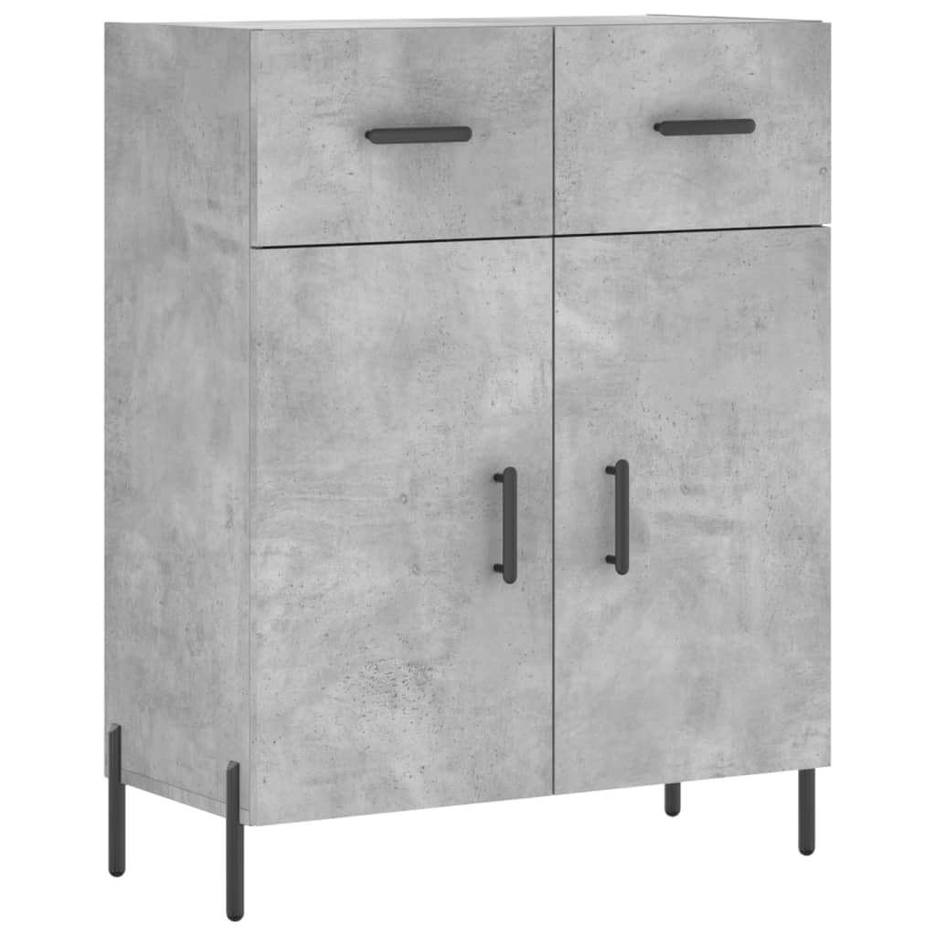 Hoge kast 69,5x34x180 cm bewerkt hout betongrijs – afbeelding 7