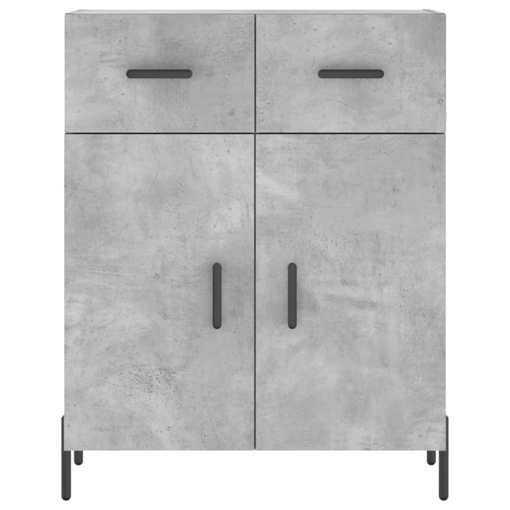 Hoge kast 69,5x34x180 cm bewerkt hout betongrijs – afbeelding 8