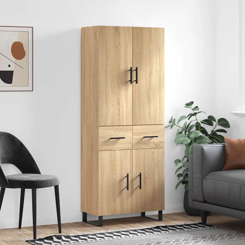 Hoge kast 69,5x34x180 cm bewerkt hout sonoma eikenkleurig