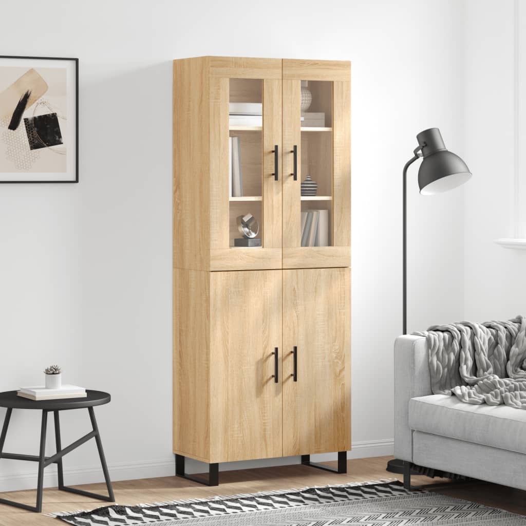 Hoge kast 69,5x34x180 cm bewerkt hout sonoma eikenkleurig