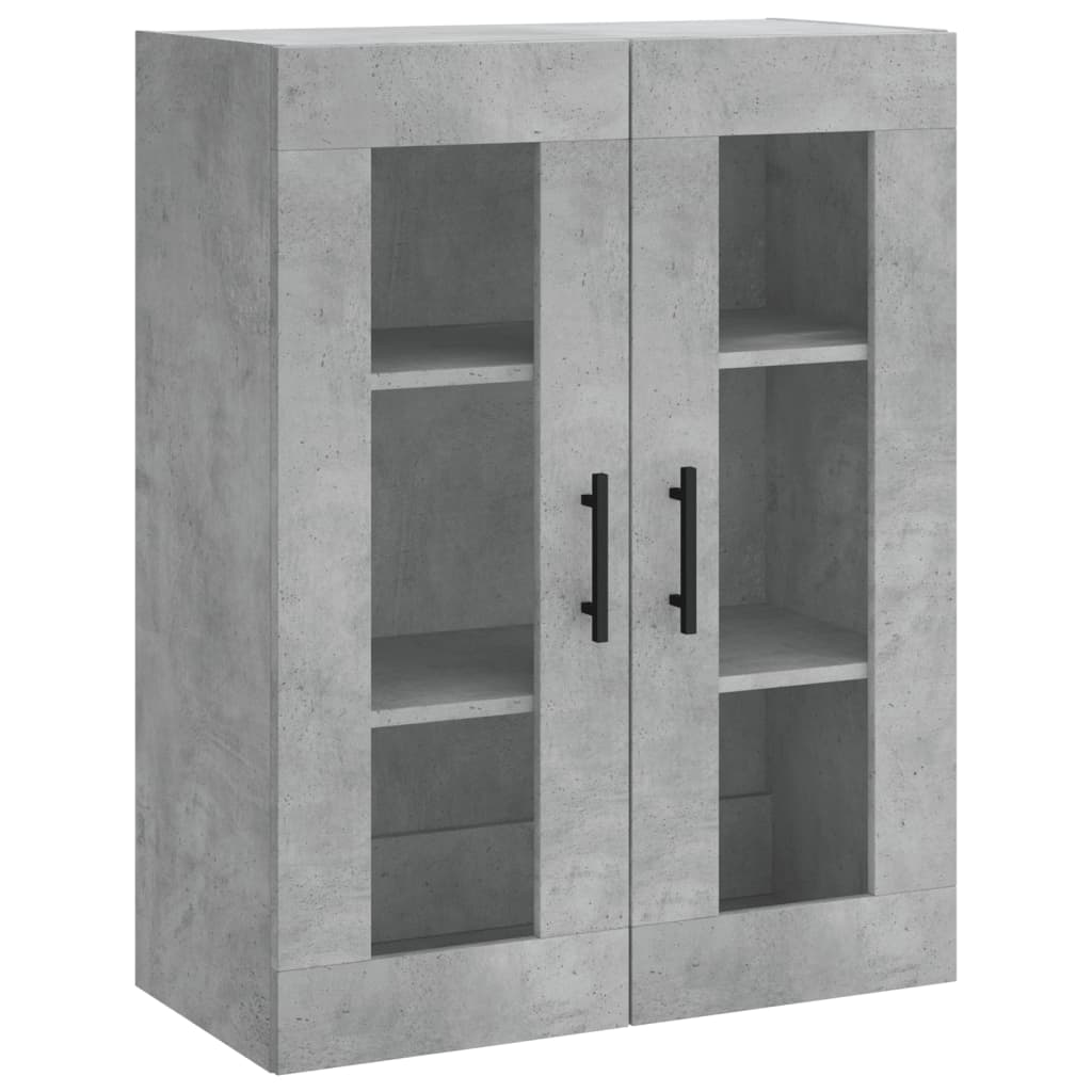 Hoge kast 69,5x34x180 cm bewerkt hout betongrijs – afbeelding 5