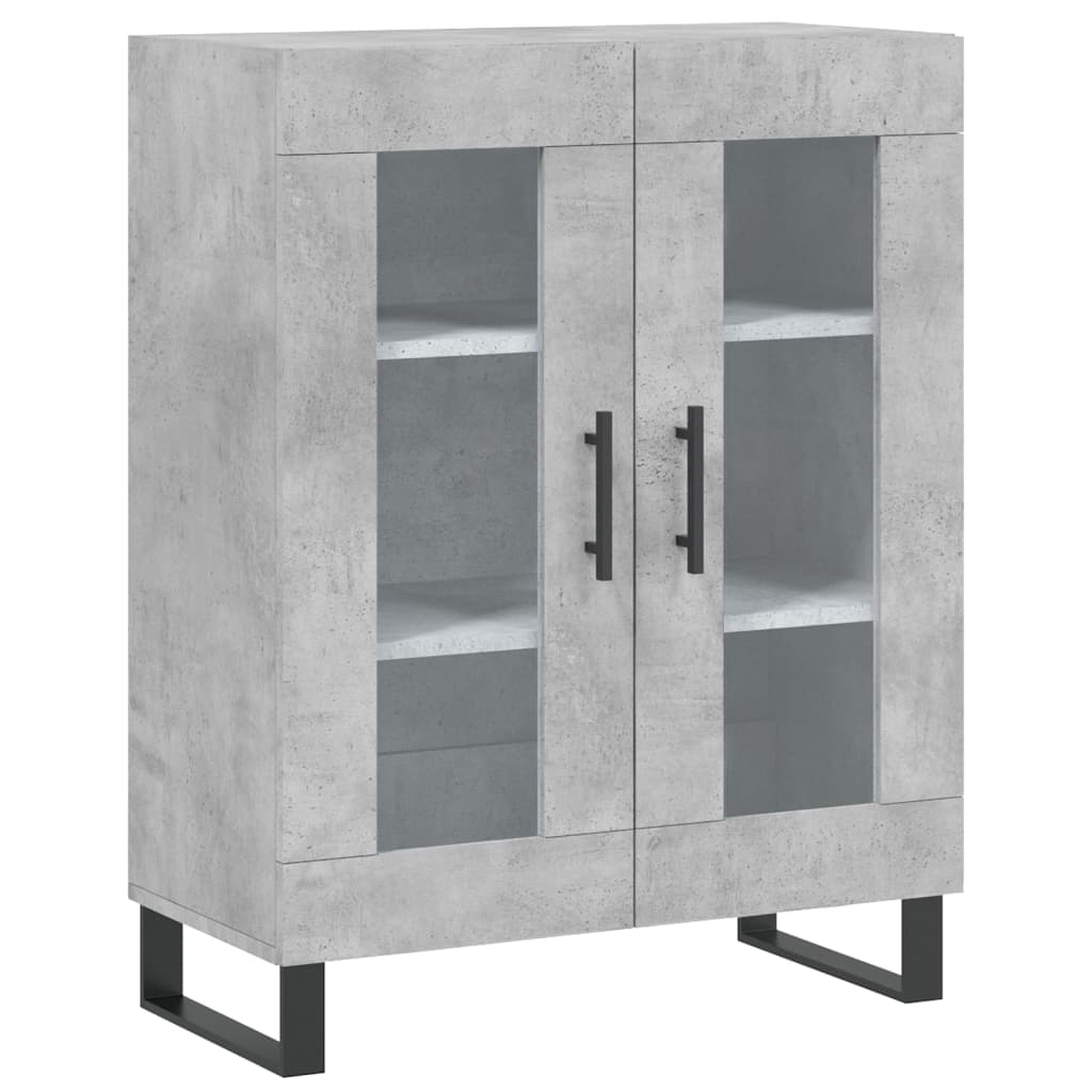Hoge kast 69,5x34x180 cm bewerkt hout betongrijs – afbeelding 7