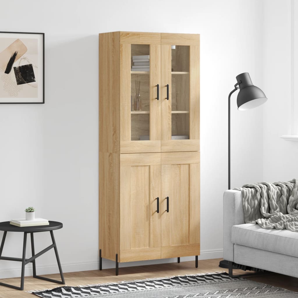 Hoge kast 69,5x34x180 cm bewerkt hout sonoma eikenkleurig