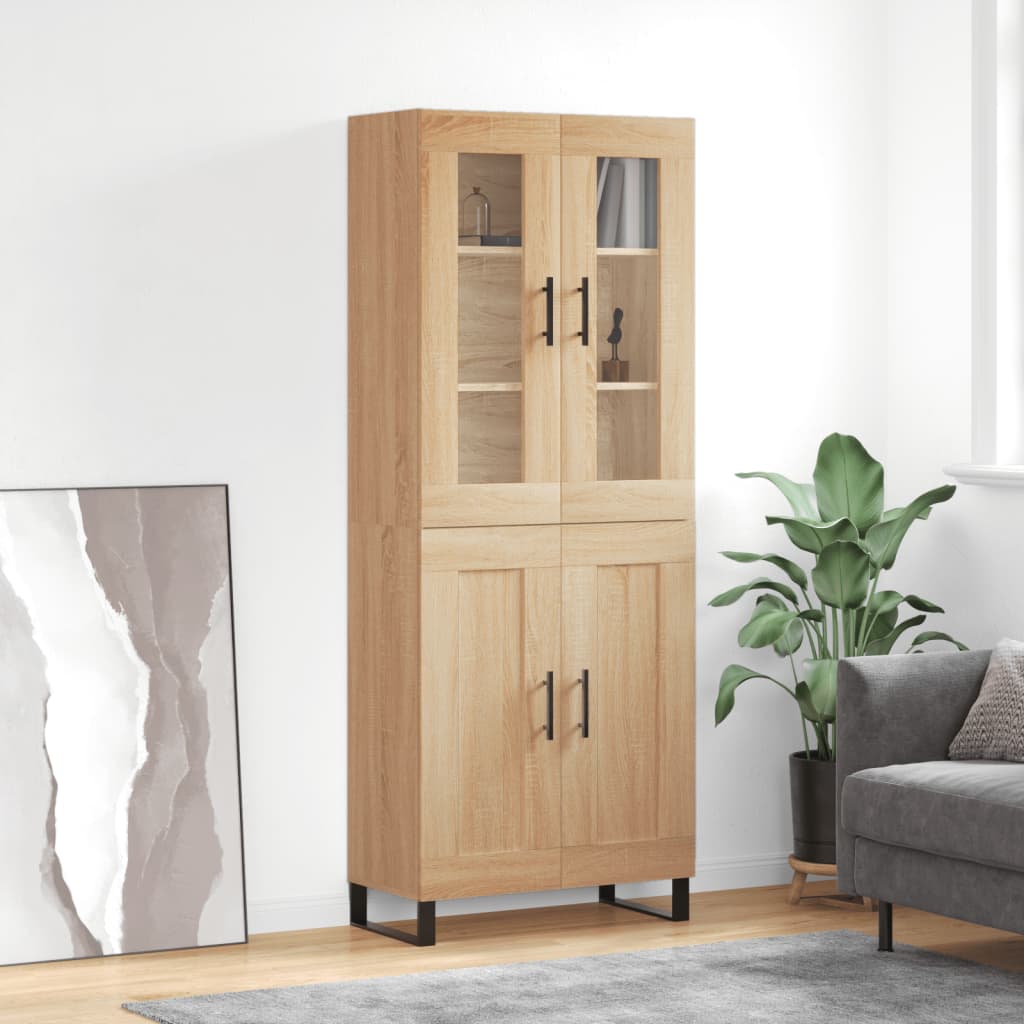 Hoge kast 69,5x34x180 cm bewerkt hout sonoma eikenkleurig