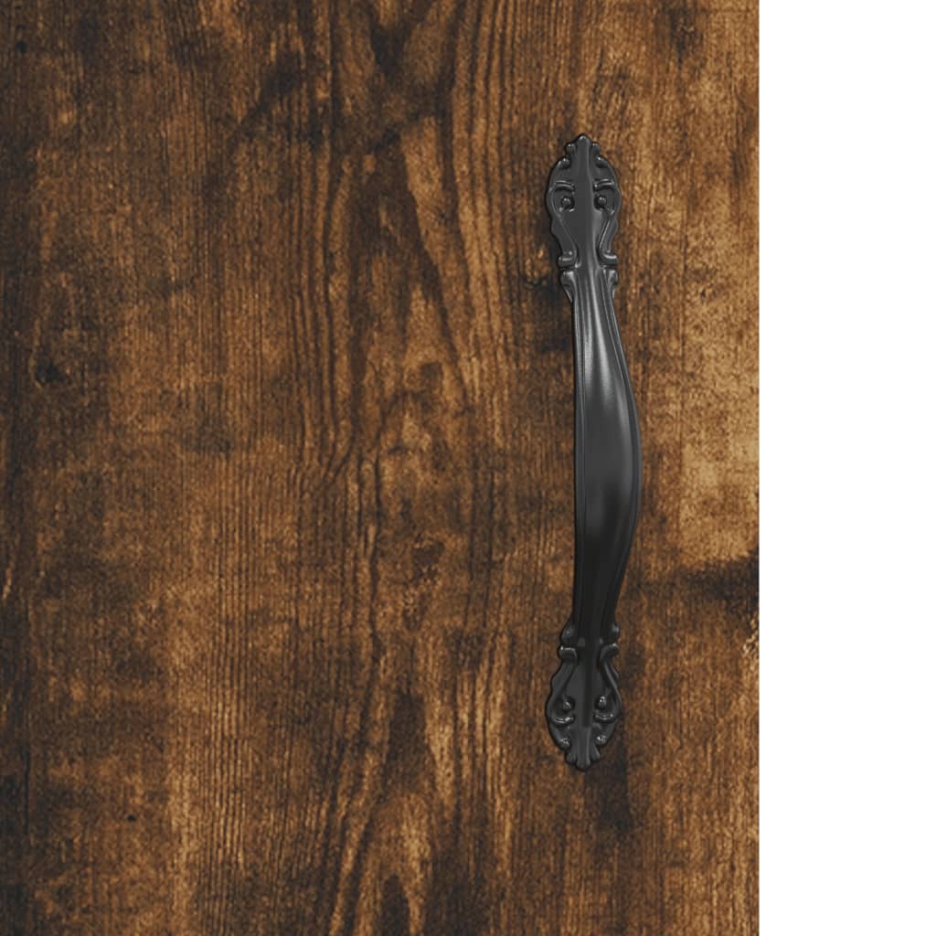 Hoge kast 69,5x34x180 cm bewerkt hout gerookt eikenkleurig – afbeelding 10