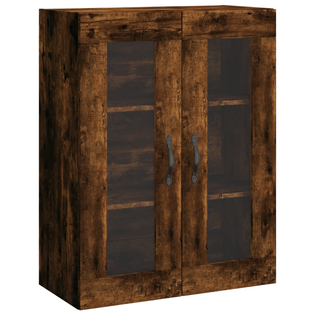 Hoge kast 69,5x34x180 cm bewerkt hout gerookt eikenkleurig – afbeelding 5