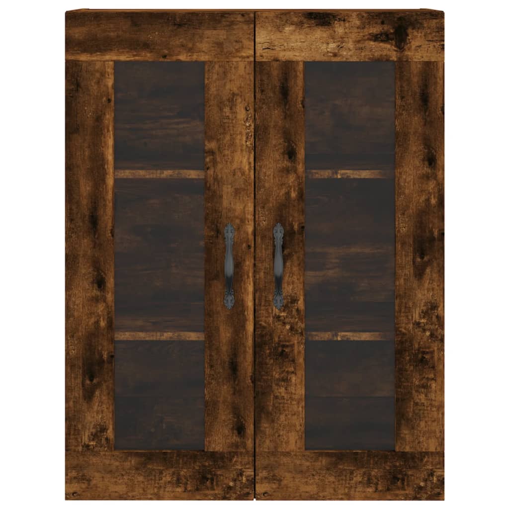 Hoge kast 69,5x34x180 cm bewerkt hout gerookt eikenkleurig – afbeelding 6