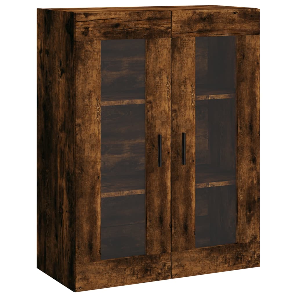 Hoge kast 69,5x34x180 cm bewerkt hout gerookt eikenkleurig – afbeelding 5