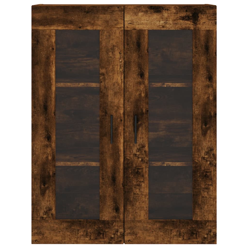 Hoge kast 69,5x34x180 cm bewerkt hout gerookt eikenkleurig – afbeelding 6