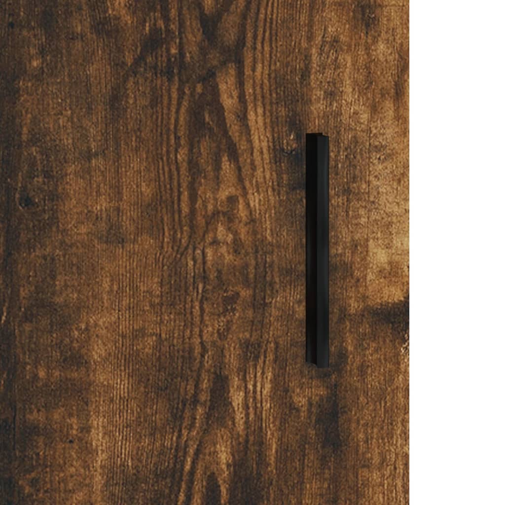 Hoge kast 69,5x34x180 cm bewerkt hout gerookt eikenkleurig – afbeelding 9