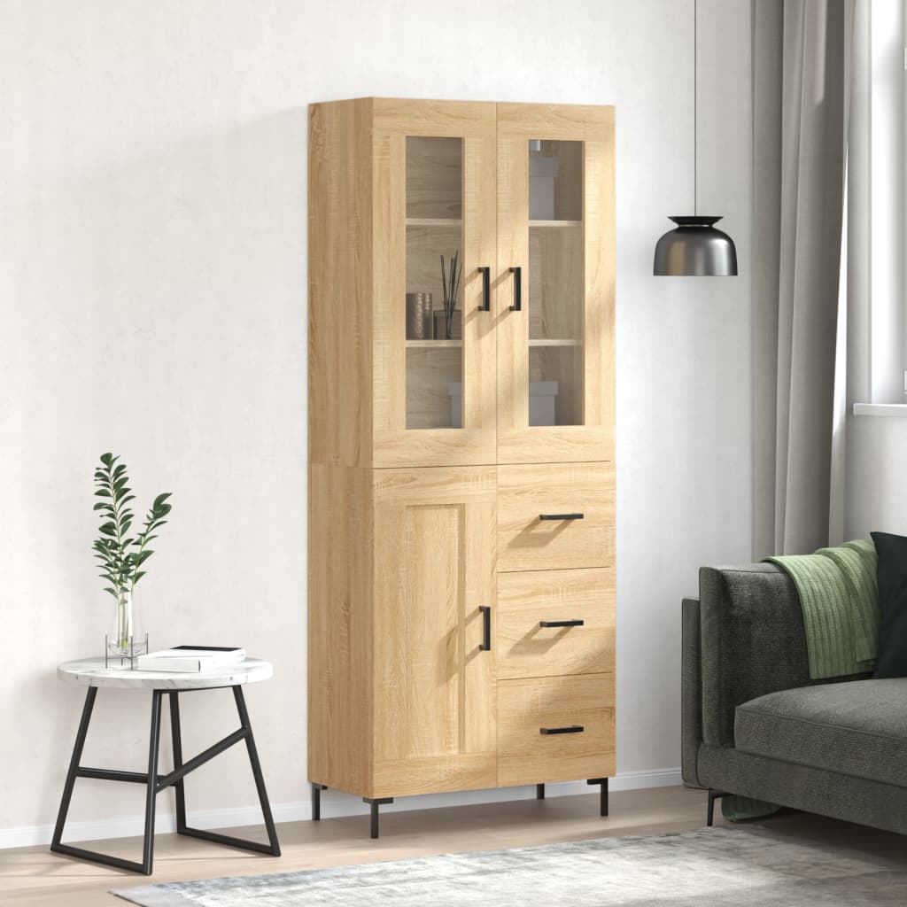 Hoge kast 69,5x34x180 cm bewerkt hout sonoma eikenkleurig