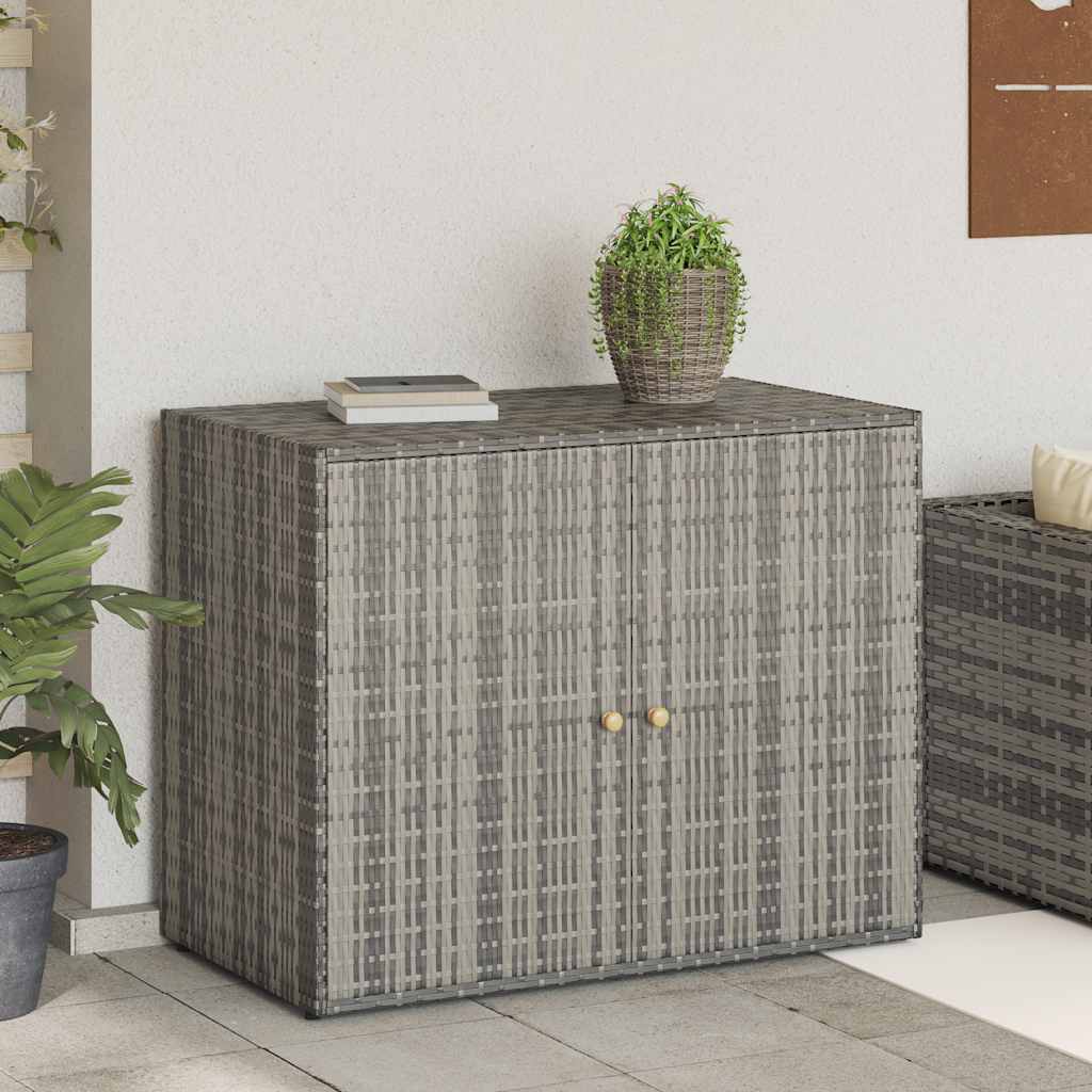Tuinkast 100x55,5x80 cm poly rattan grijs