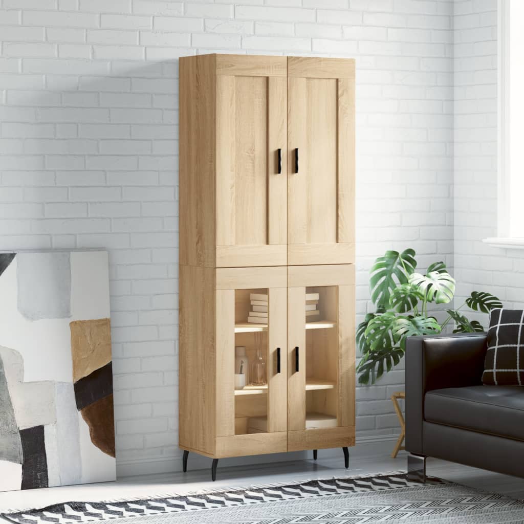 Hoge kast 69,5x34x180 cm bewerkt hout sonoma eikenkleurig