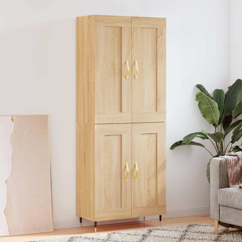Hoge kast 69,5x34x180 cm bewerkt hout sonoma eikenkleurig