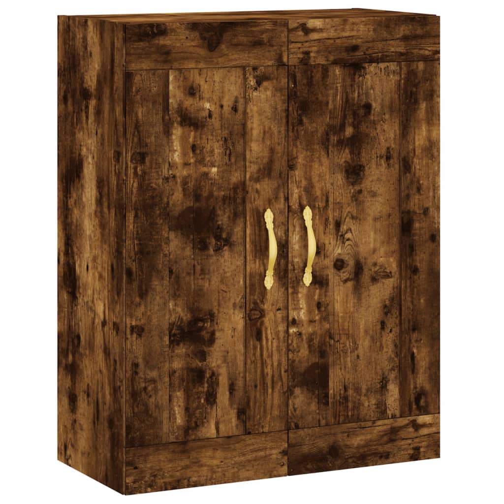 Hoge kast 69,5x34x180 cm bewerkt hout gerookt eikenkleurig – afbeelding 4