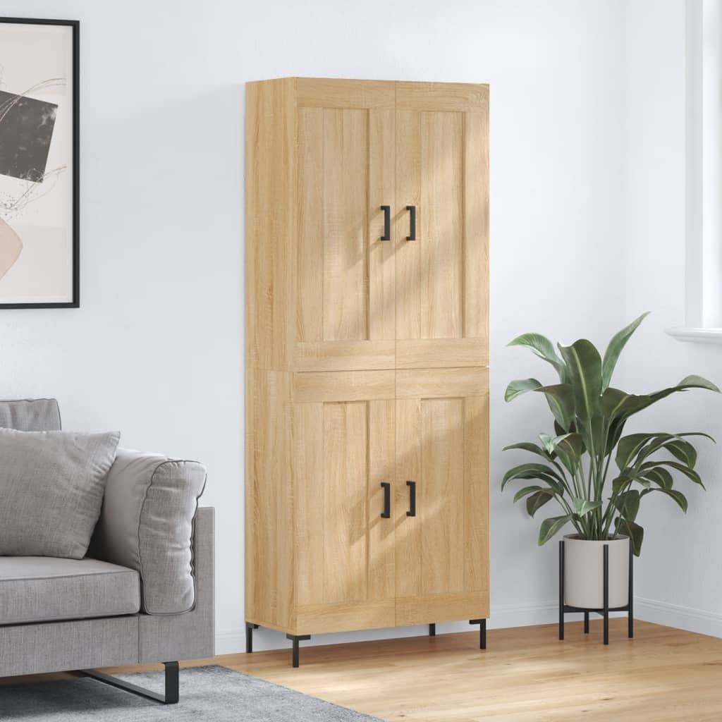 Hoge kast 69,5x34x180 cm bewerkt hout sonoma eikenkleurig