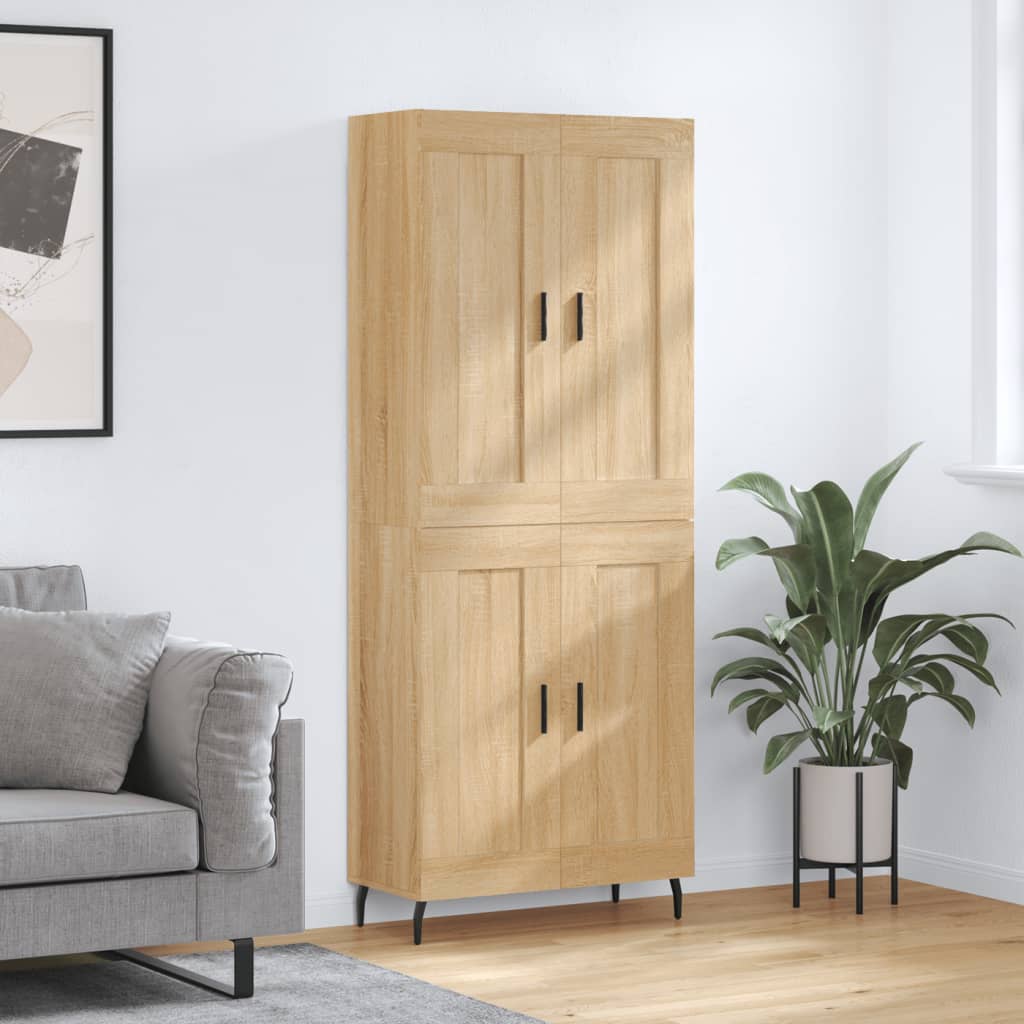 Hoge kast 69,5x34x180 cm bewerkt hout sonoma eikenkleurig