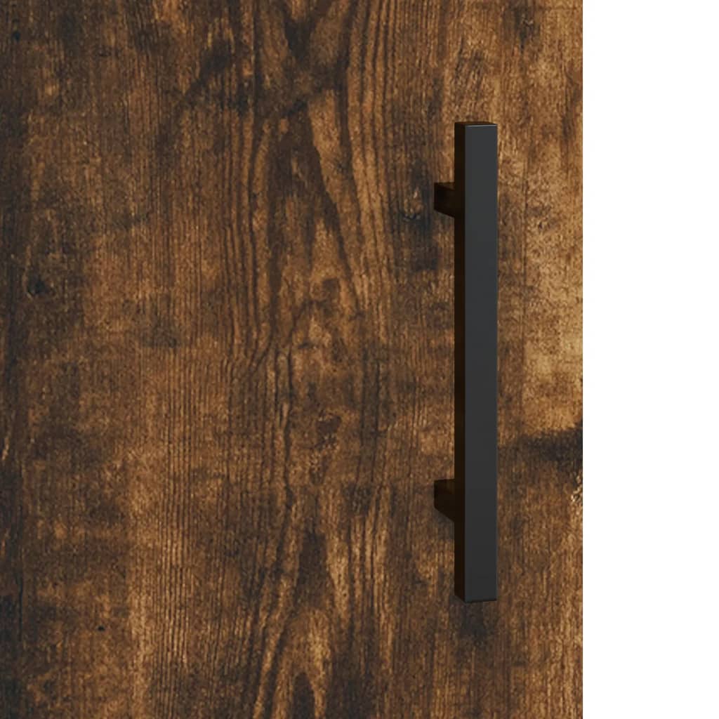 Hoge kast 69,5x34x180 cm bewerkt hout gerookt eikenkleurig – afbeelding 10