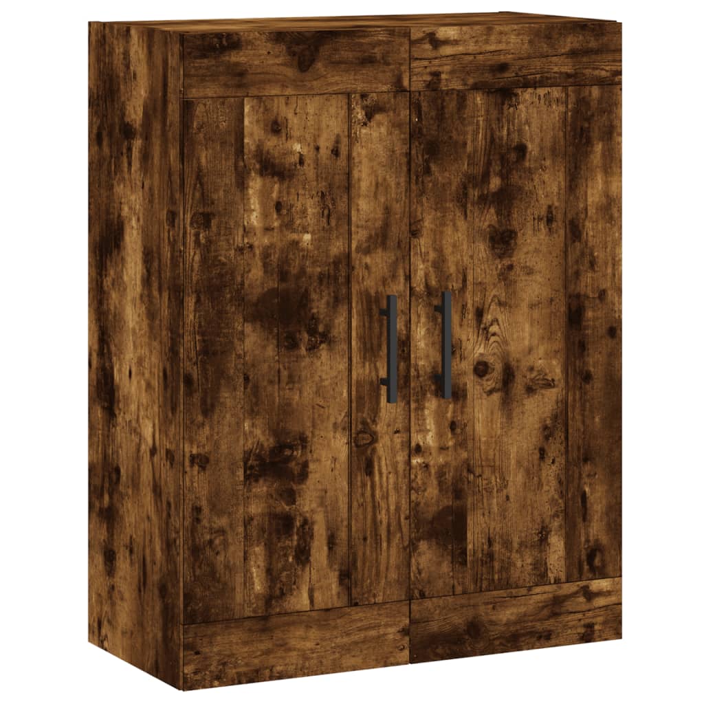 Hoge kast 69,5x34x180 cm bewerkt hout gerookt eikenkleurig – afbeelding 5