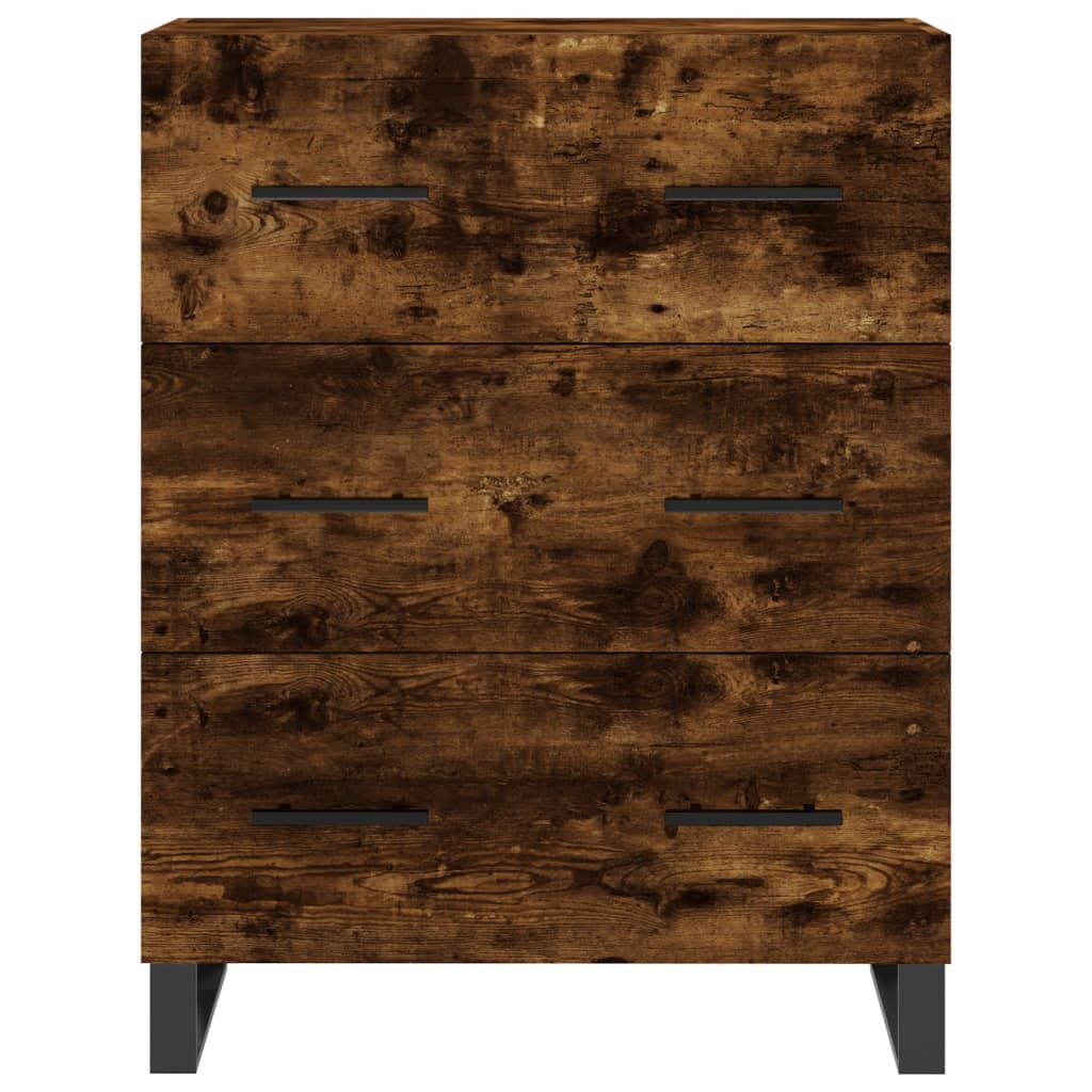 Hoge kast 69,5x34x180 cm bewerkt hout gerookt eikenkleurig – afbeelding 8