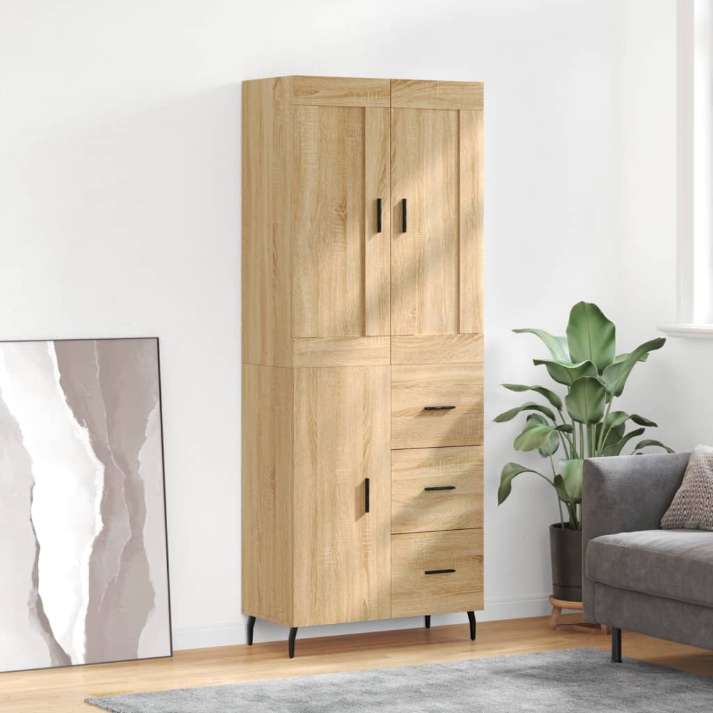 Hoge kast 69,5x34x180 cm bewerkt hout sonoma eikenkleurig