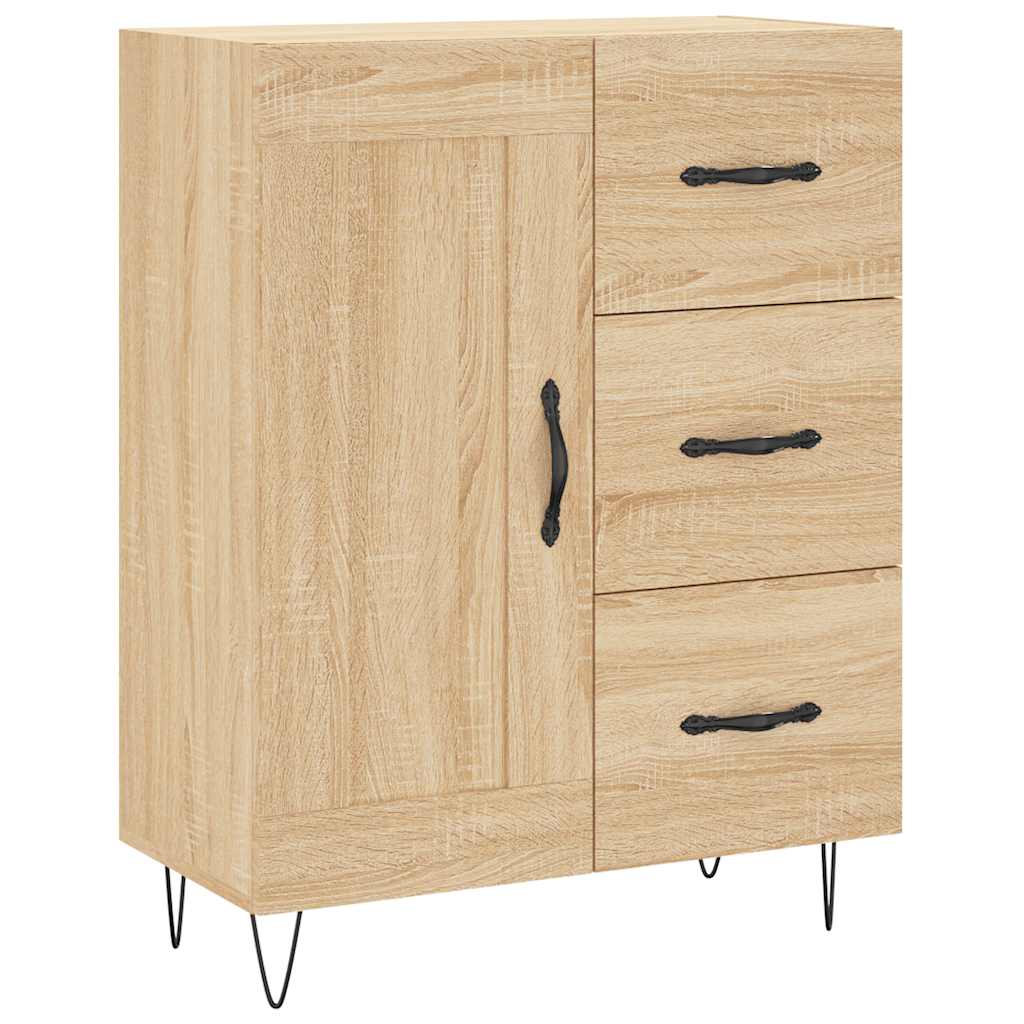 Hoge kast 69,5x34x180 cm bewerkt hout sonoma eikenkleurig – afbeelding 7