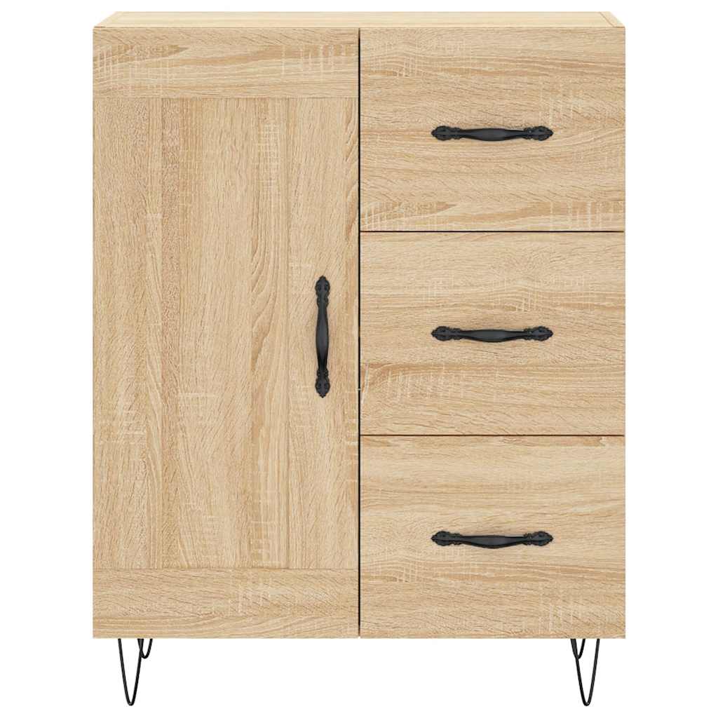 Hoge kast 69,5x34x180 cm bewerkt hout sonoma eikenkleurig – afbeelding 8