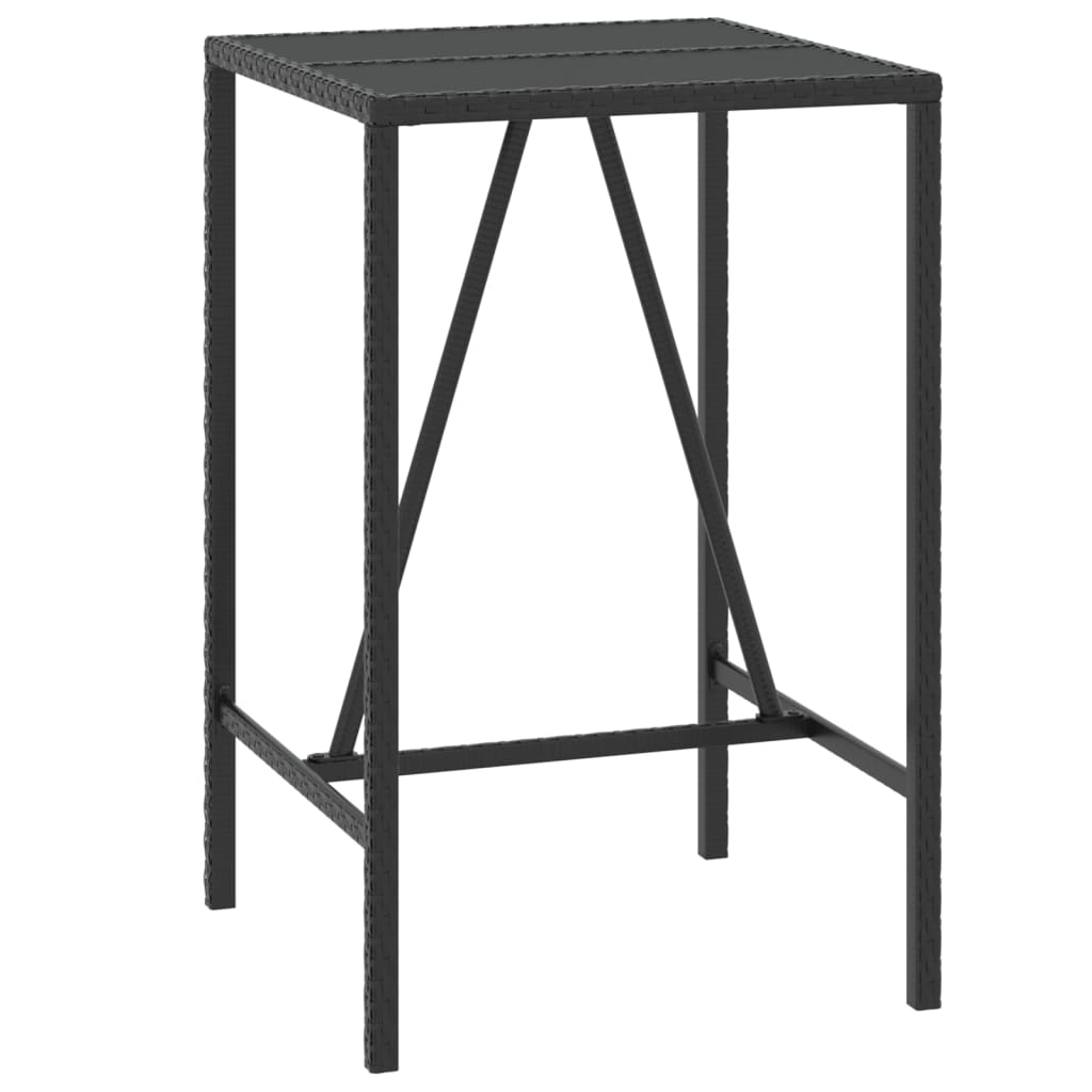 5-delige Tuinbarset met kussens poly rattan zwart – afbeelding 4