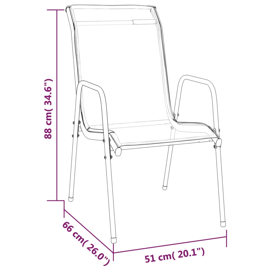 5-delige Tuinset textileen en staal zwart – afbeelding 6