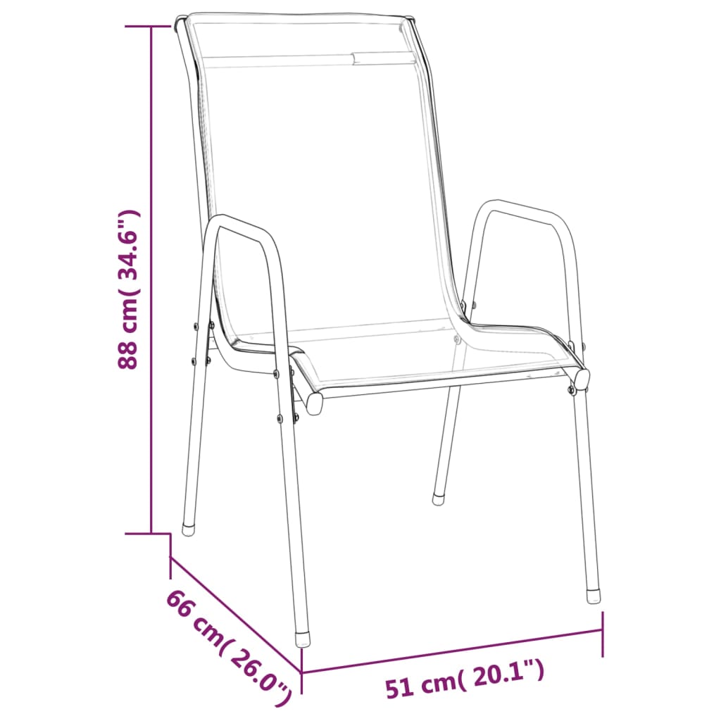 5-delige Tuinset textileen en staal zwart – afbeelding 6
