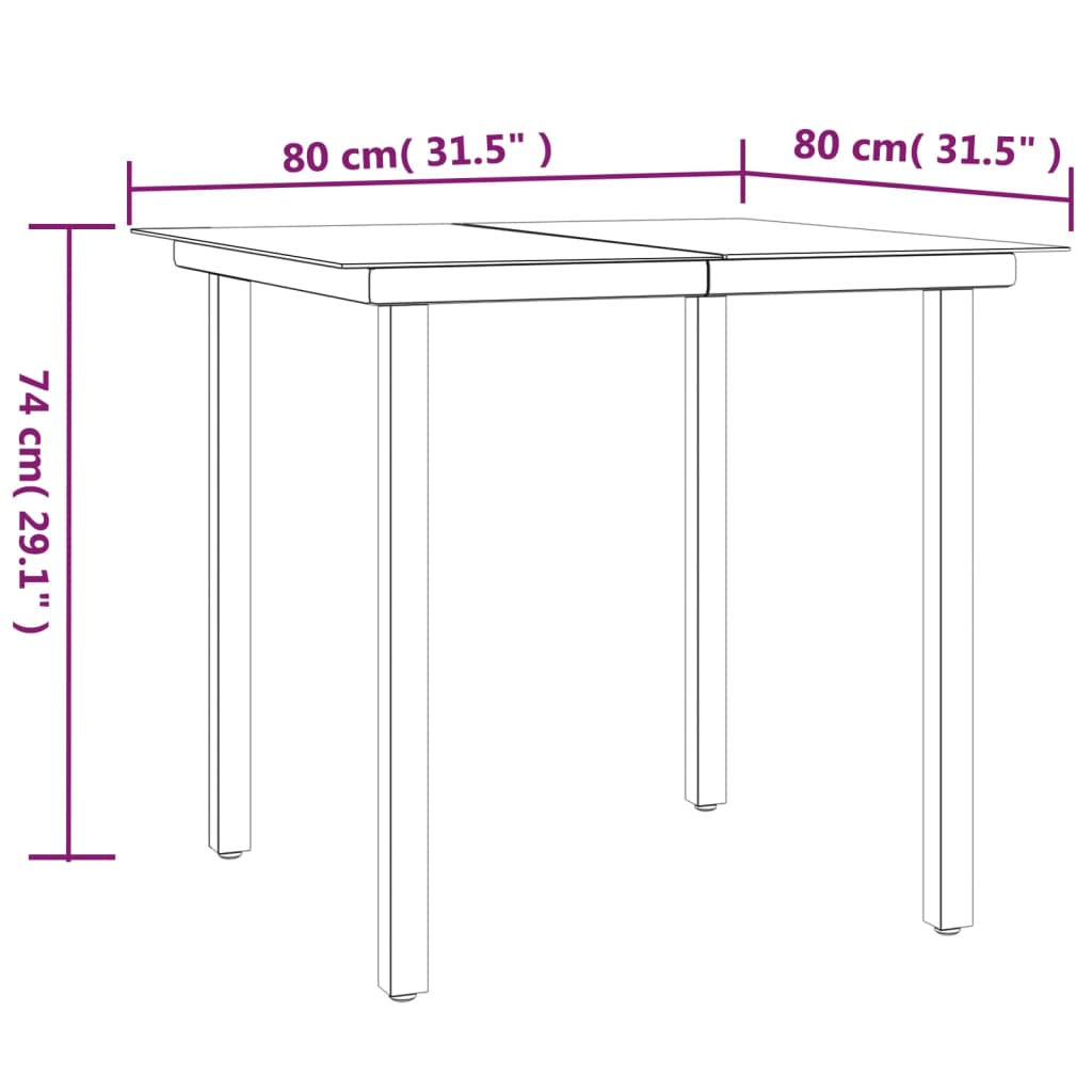 5-delige Tuinset textileen en staal zwart – afbeelding 7