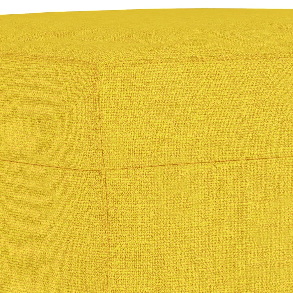 Driezitsbank met voetenbank 180 cm stof lichtgeel – afbeelding 6